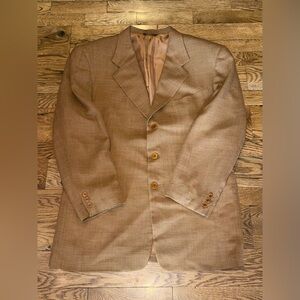 Pal Zileri. Rare Custom Lightweight Wool Blazer. Orange/Brown. Size 46.